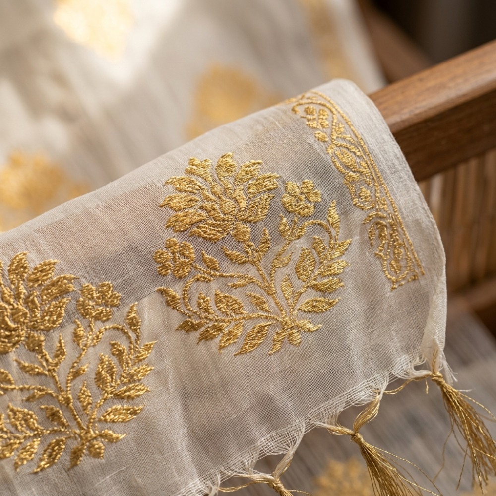 Dhakai Jamdani Saree Pallu Zari Craftsmanship